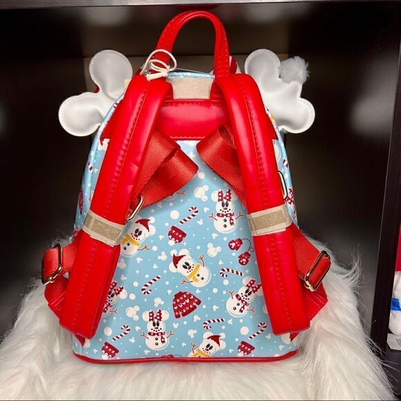 Snowman Mickey & Minnie Mouse Mini Backpack with Ears Headband & Wallet NWT main image 12